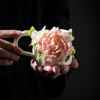 Intangible Cultural Heritage Ceramic Peony Flower Cup - Coffee Cup Water Cup Tea Cup, Valentine's Day New Year Gift for Women Girls Birthday Presen