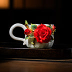 Intangible Cultural Heritage Ceramic Peony Flower Cup - Coffee Cup Water Cup Tea Cup, Valentine's Day New Year Gift for Women Girls Birthday Presen
