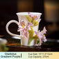 Chinese Intangible Cultural Heritage Hand-Pinched Red Hibiscus Ceramic Mug, Handmade 3D Floral Art Coffee/Tea Cup, Unique New Year/Valentine's Day/Birthday Gift for Women & Her
