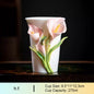 Chinese Intangible Cultural Heritage Hand-Pinched Daylily Ceramic Mug, Handmade 3D iris Floral Art Coffee & Tea Cup, Unique New Year/Valentine's Day/Birthday Gift for Women & Her