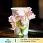 Chinese Intangible Cultural Heritage Hand-Pinched Daylily Ceramic Mug, Handmade 3D iris Floral Art Coffee & Tea Cup, Unique New Year/Valentine's Day/Birthday Gift for Women & Her
