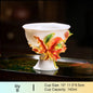 Intangible Cultural Heritage Hand-Pinched Lily Flower Ceramic Teacup, Artistic Handmade Floral Cup for Loose Leaf Tea & Coffee, Unique New Year/Valentine's Day/Birthday Gift